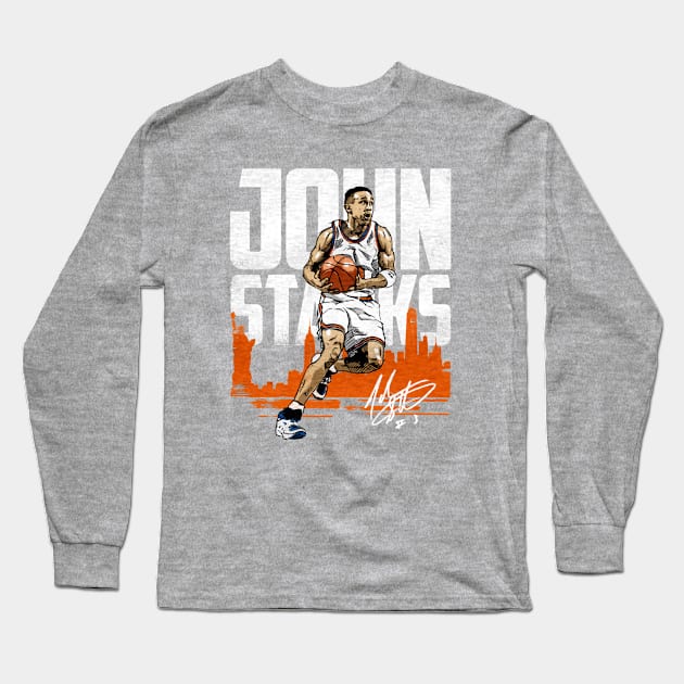 John Starks New York Skyline Drive Long Sleeve T-Shirt by Buya_Hamkac